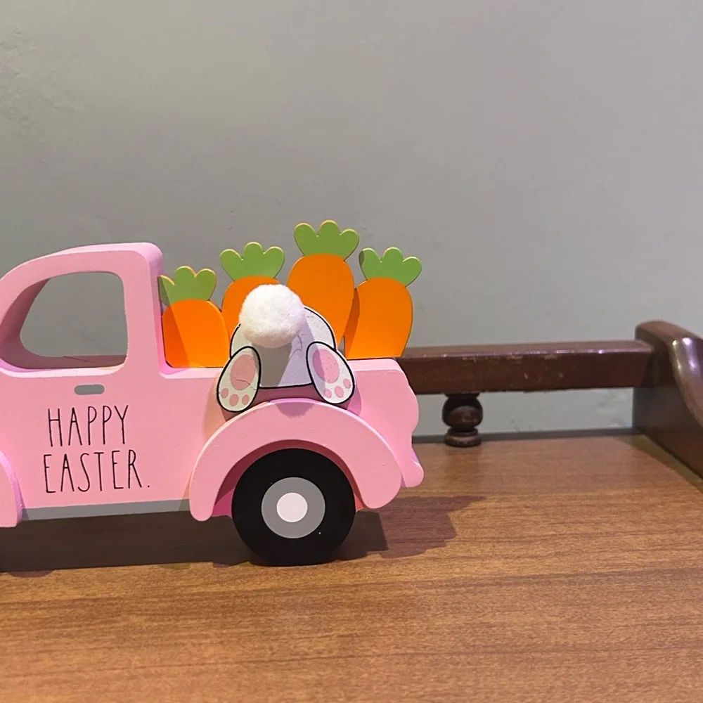 Rae Dunn Pink Happy Easter Truck NWTS